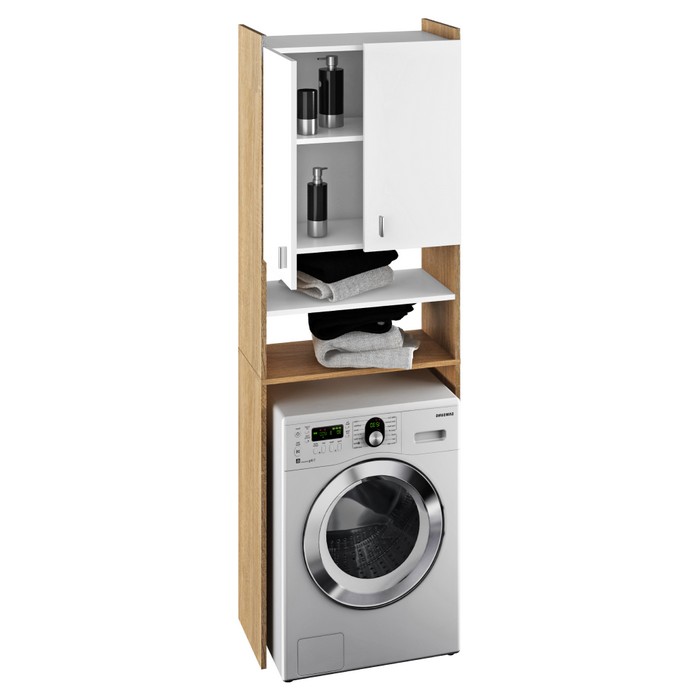 KONDELA Natali New skrinka nad práčku dub sonoma / biela